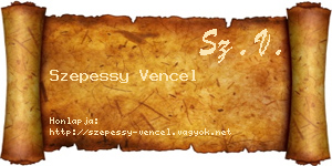 Szepessy Vencel névjegykártya